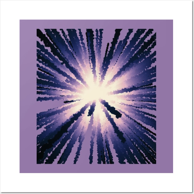 Abstract light of lilac rays. Wall Art by BumbleBambooPrints